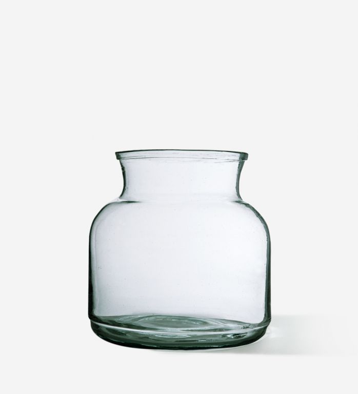 Plati minimalistinė stiklinė vaza